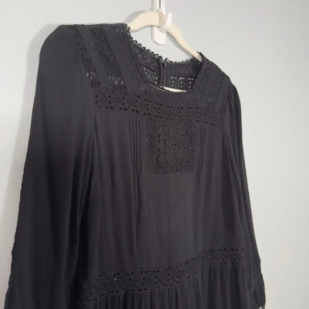 J. Crew Lace Blouse Size 6 Romantic Boho Crochet Top Flutter Sleeve